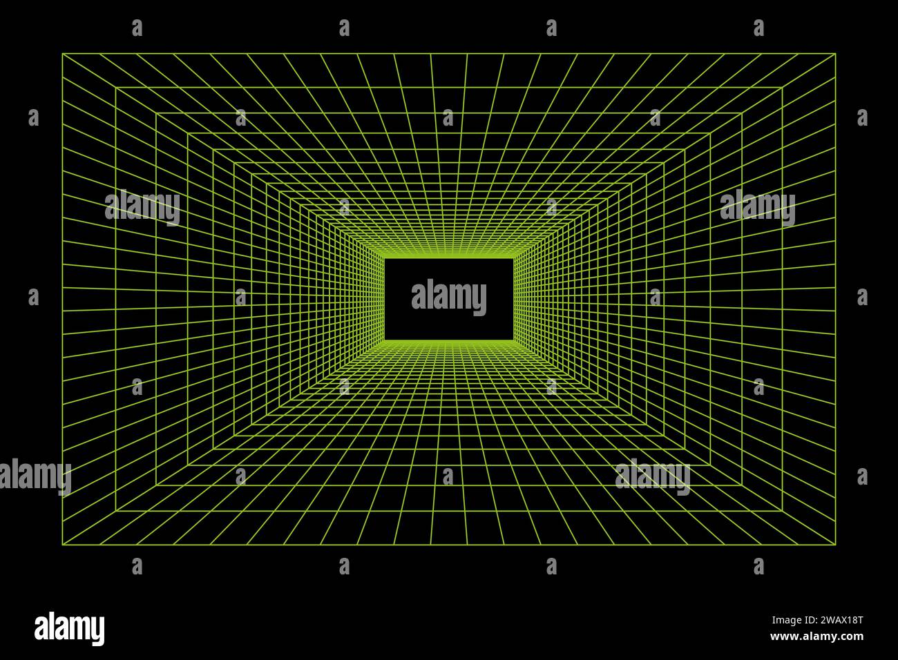 Illustration des Hintergrundvektors des perspektivischen Rasterraums. Stock Vektor