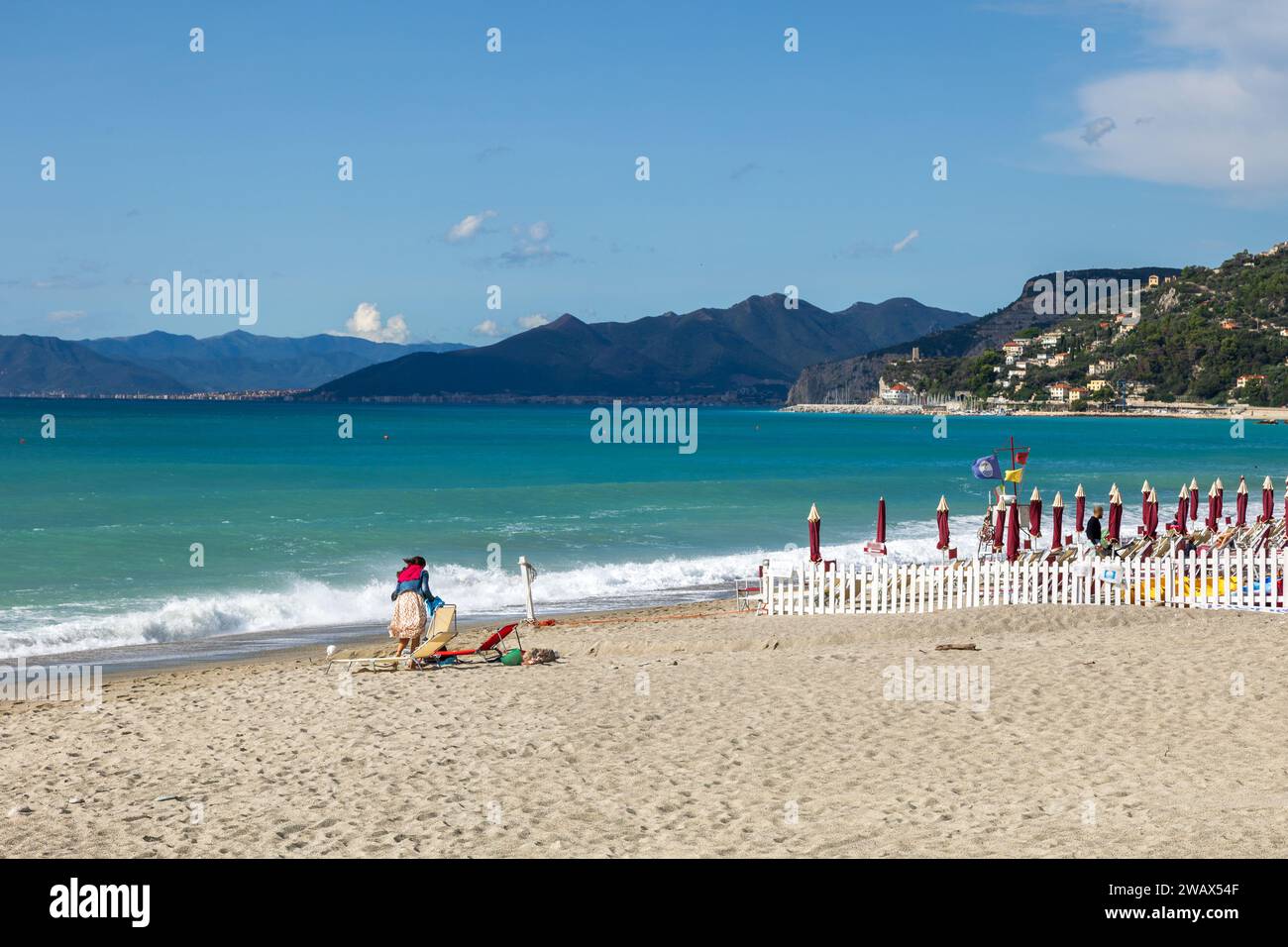 FPaesaggio marino di Finale Ligure in Provincia di Savona, Ligurien Stockfoto