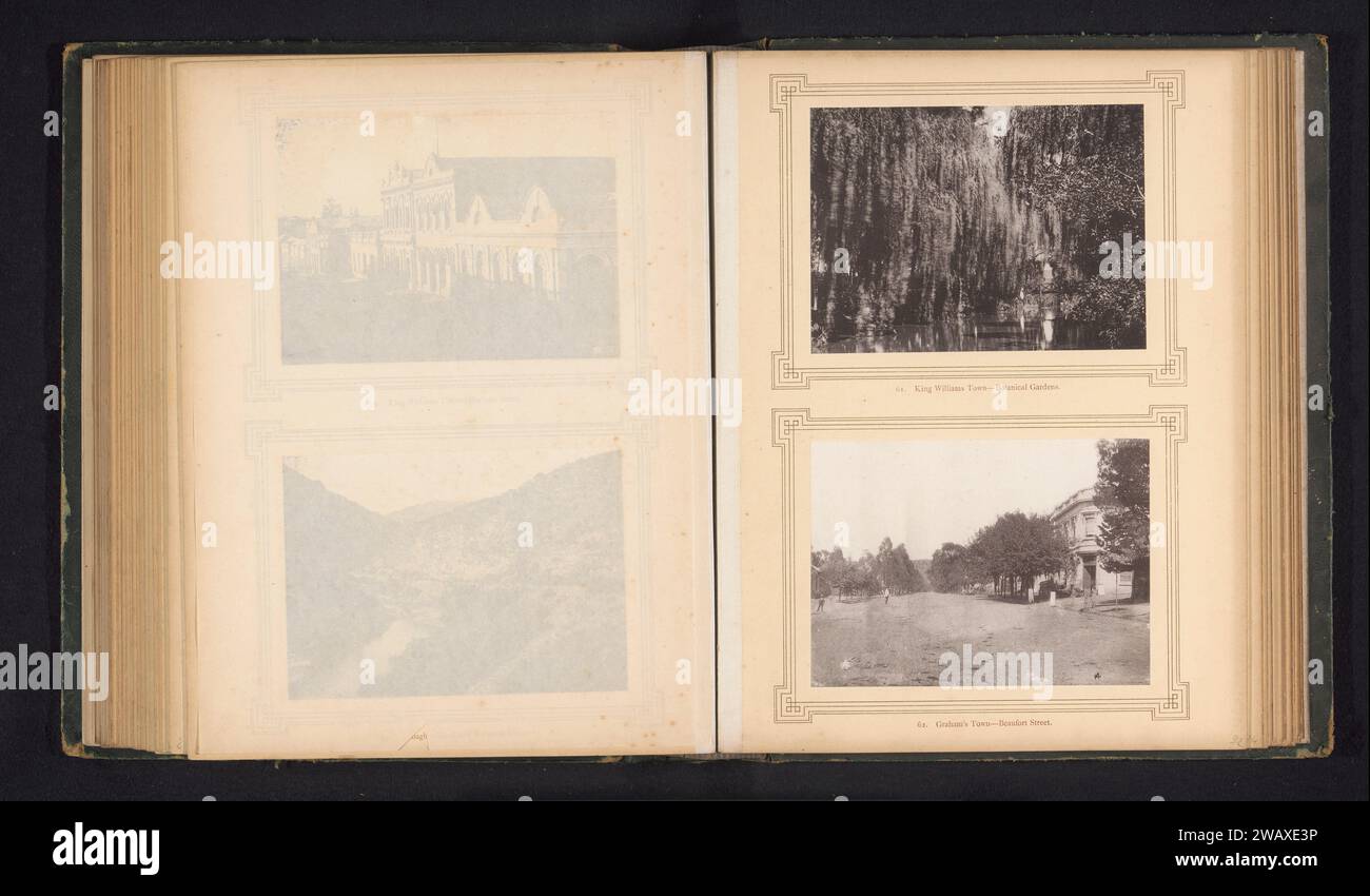 King Williams Town-Botanical Gardens, Sam Alexander (möglicherweise), ca. 1870 - in oder vor 1880 photomechanischer Druck Südafrika Papier Kollotype Botanic Garden, 'Hortus Botanicus'. Straße Stockfoto