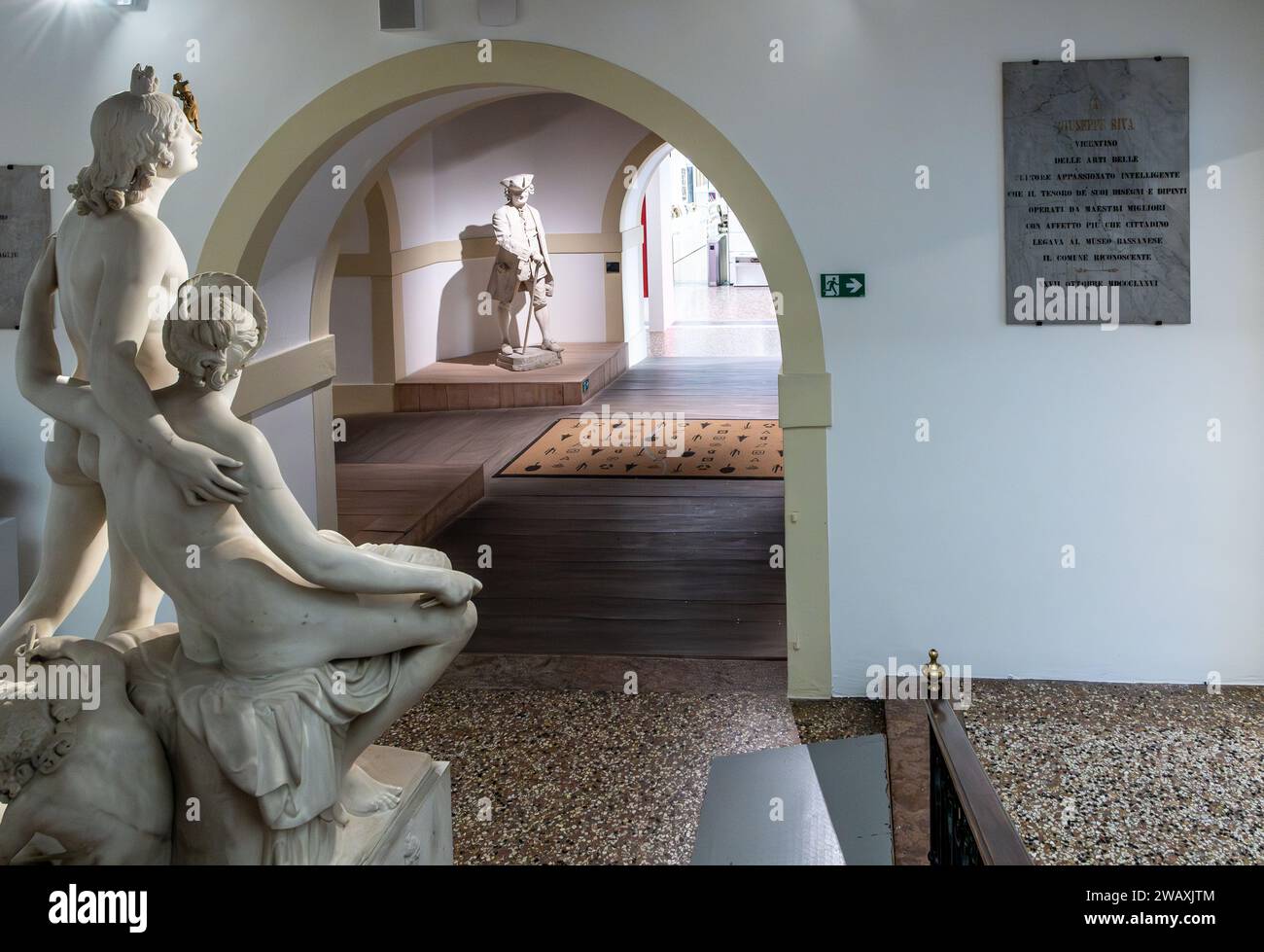 Interne Ausstellungsräume des Stadtmuseums von Bassano del Grappa, Region Venetien, Norditalien, 16. Dezember 2023 Stockfoto