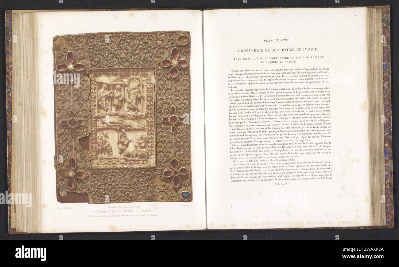 Backplat des Gebetsbuches von König Karl dem Großen, Régamey, um 1859 - in oder vor 1864 Druck Paris Papierbucheinband, Einband. Juwel, Edelstein Stockfoto Backplat des Gebetsbuches von König Karl dem Großen, Régamey, um 1859 - in oder vor 1864 Druck Paris Papierbucheinband, Einband. Juwel, Edelstein Stockfoto