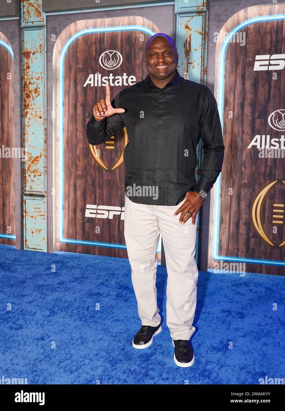 Houston, Usa. Januar 2024. Booger McFarland nimmt am 6. Januar 2024 an der ESPN and College Football Playoff Allstate Party bei The Post in Houston, Texas, Teil. (Foto: Jerome Hicks/SIPA USA) Credit: SIPA USA/Alamy Live News Stockfoto