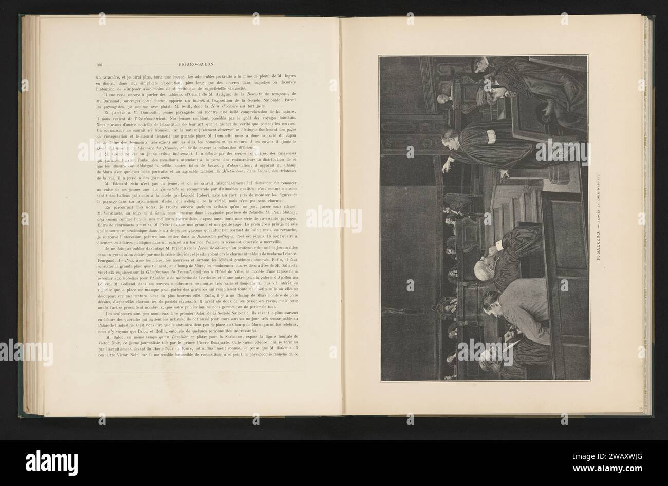 Reproduktion eines Gemäldes eines Gerichtsverfahrens von Paul Elie Salzedo, Anonym, nach Paul Elie Salzedo, um 1885 - in oder vor 1901 photomechanischen Druckpapierhofzimmer Stockfoto