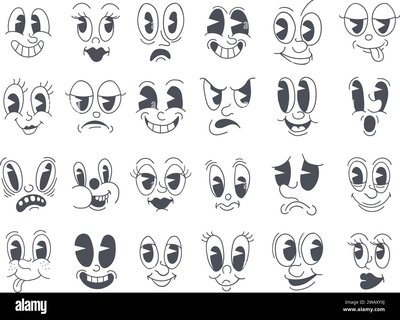 Maskottchen für Gesichtsmaskottchen 30er Jahre Stock Vektor