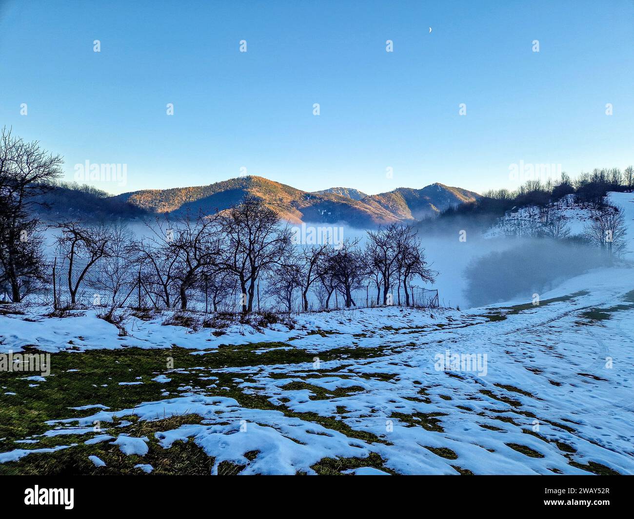 Winter in der Slowakischen Tatra voller Schnee. Stockfoto