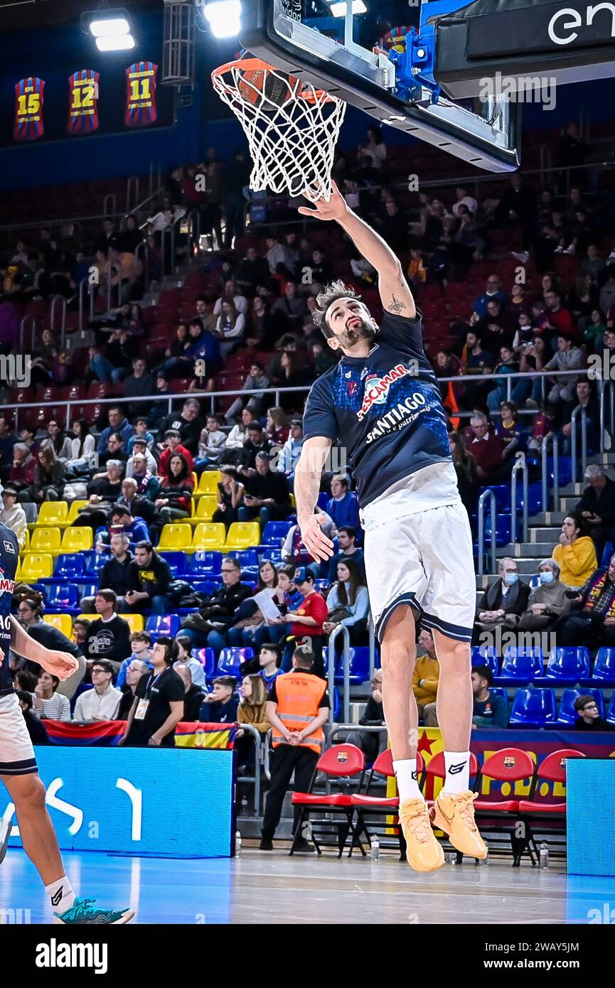 Barcelona, Spanien. Januar 2024. Alvaro Munoz (Monbus Obradoiro) während eines Liga ACB-Spiels zwischen Barca und Monbus Obradorio am 7. Januar 2024 im Palau Blaugrana in Barcelona. (Foto/Felipe Mondino) Credit: Unabhängige Fotoagentur/Alamy Live News Stockfoto