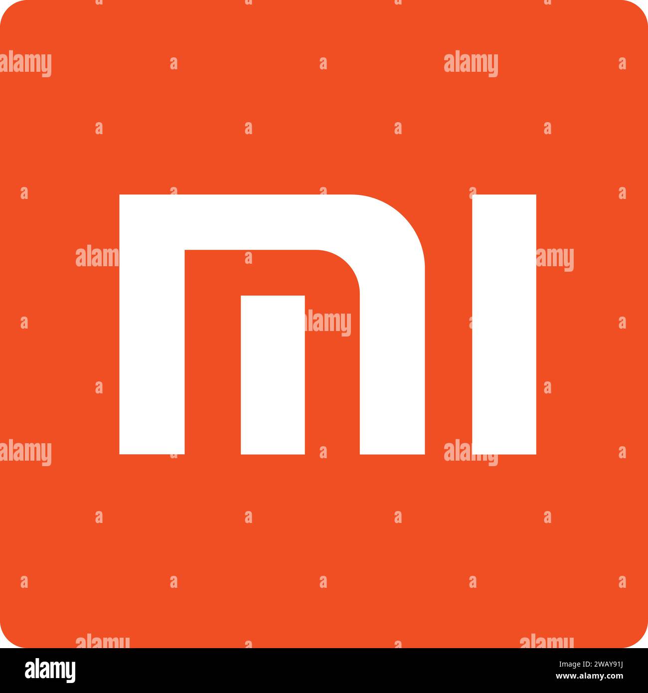 Xiaomi-Logo | Mi-Logo-Zeichen, Smartphone-Firma | Chinesische MIUI-Schnittstelle Android-Betriebssystem Stock Vektor