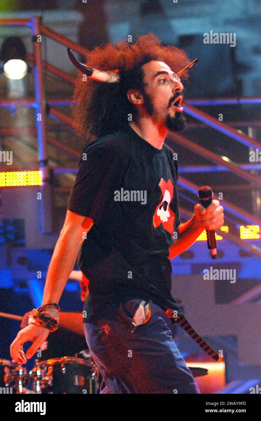 Verona Italien 05 09 2006 : Caparezza, italienischer Sänger, während der musikalischen Fernsehsendung Festivalbar 2006 Stockfoto