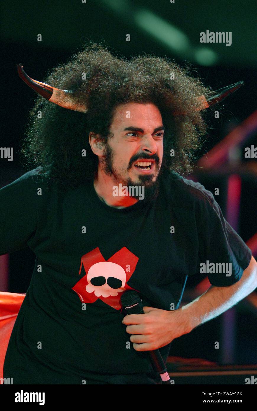 Verona Italien 05 09 2006 : Caparezza, italienischer Sänger, während der musikalischen Fernsehsendung Festivalbar 2006 Stockfoto