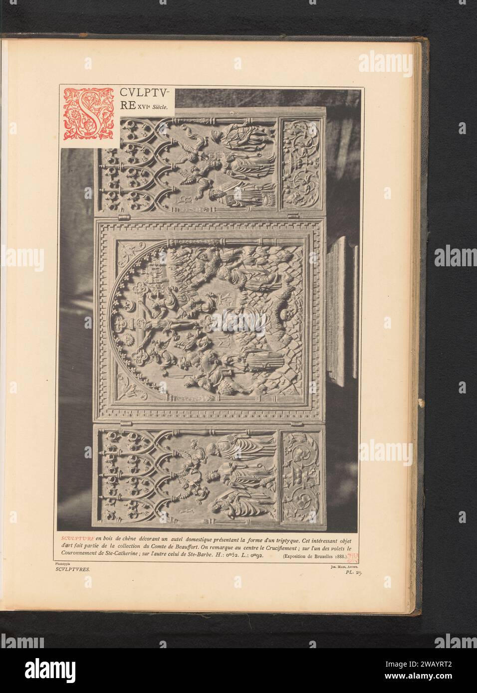 Eiche Hausaltar, anonym, um 1881 - in oder vor 1889 photomechanischer Druck Antwerpener Papier Kollotype / Photolithographie Skulptur. Altar Stockfoto