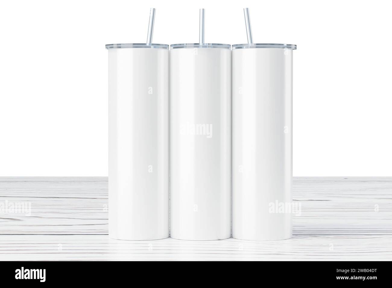 Dünner 20-ml-Becher zur Sublimation. 3D-Rendering Stockfoto