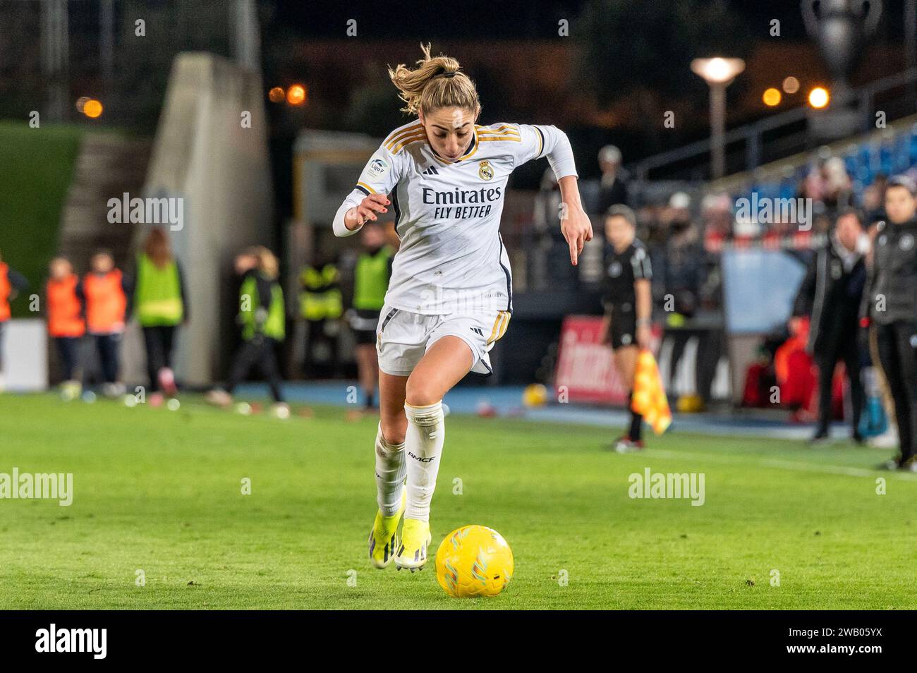 Madrid, Madrid, Spanien. Januar 2024. LigaF Frauen Champions Fußball Spiel - Real Madrid 2 - Madrid CFF (01.07.2024).7 OLGA CARMONA (Kreditbild: © Oscar Manuel Sanchez/ZUMA Press Wire) NUR ZUR REDAKTIONELLEN VERWENDUNG! Nicht für kommerzielle ZWECKE! Stockfoto