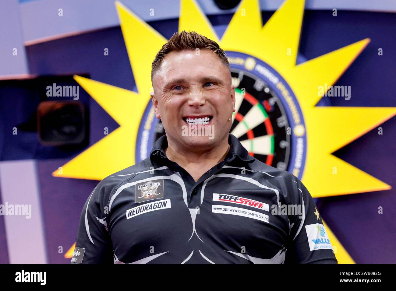 Dartspieler Gerwyn Preis / The Iceman bei der Pro7 Promi Darts WM 2024