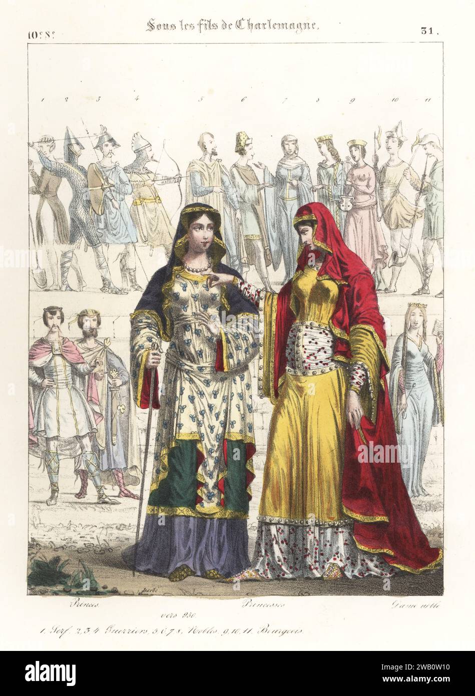 Trachten französischer Prinzessinnen des 10. Jahrhunderts, Herrschaft