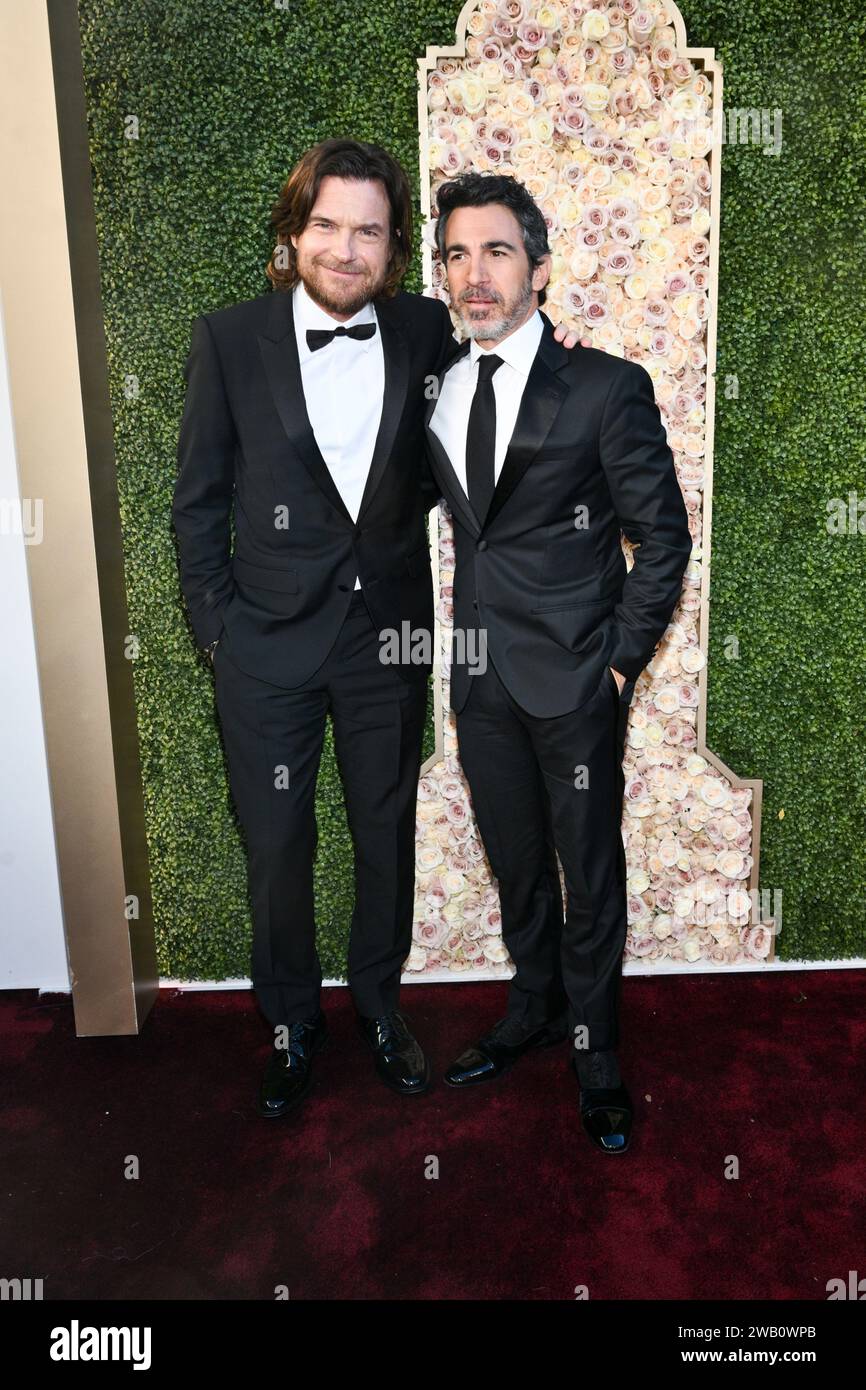 Beverly Hills, Usa. Januar 2024. Jason Bateman und Chris Messina bei den 81. Golden Globe Awards im Beverly Hilton Hotel am 7. Januar 2024 in Beverly Hills, Kalifornien. Quelle: PMC/Alamy Live News Stockfoto