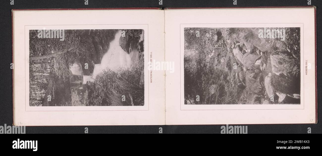 Wasserfall in Fairy Dell, Anonym, ca. 1890 - ca. 1900 photomechanischer Druckpapier kollotypischer Wasserfall Stockfoto