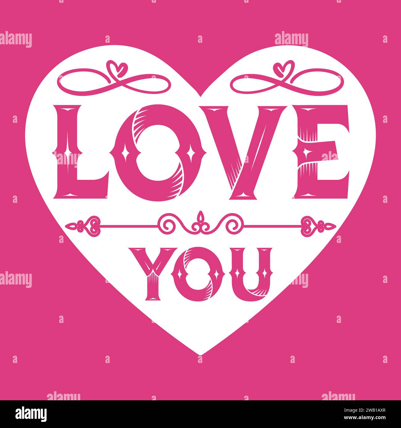 T-Shirt-Design mit Typografie zum Valentinstag Stock Vektor