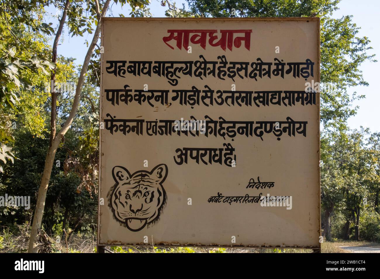 Dehradun, Uttarakhand, Indien, 17. August 2023 - Wachsamkeit durch die Wildnis, die Alarmbefehle des Corbett Tiger Reserve. Hochwertige Bilder Stockfoto