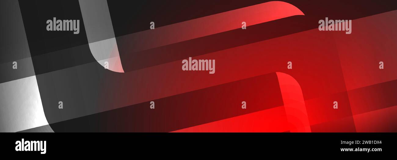 Rot-schwarz abstrakte Techologie-Geometrie-Banner. Vektorhintergrund Stock Vektor