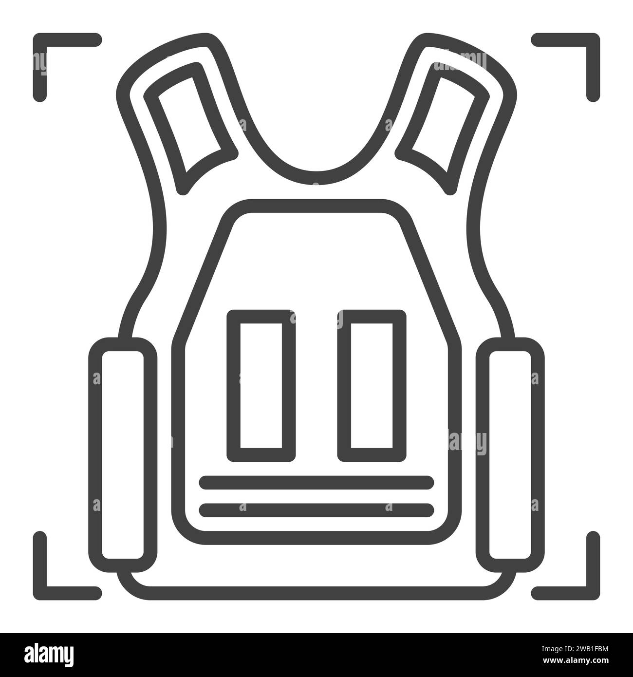 Bullet Proof Vest Vektor Konzept Umrisssymbol oder Designelement Stock Vektor