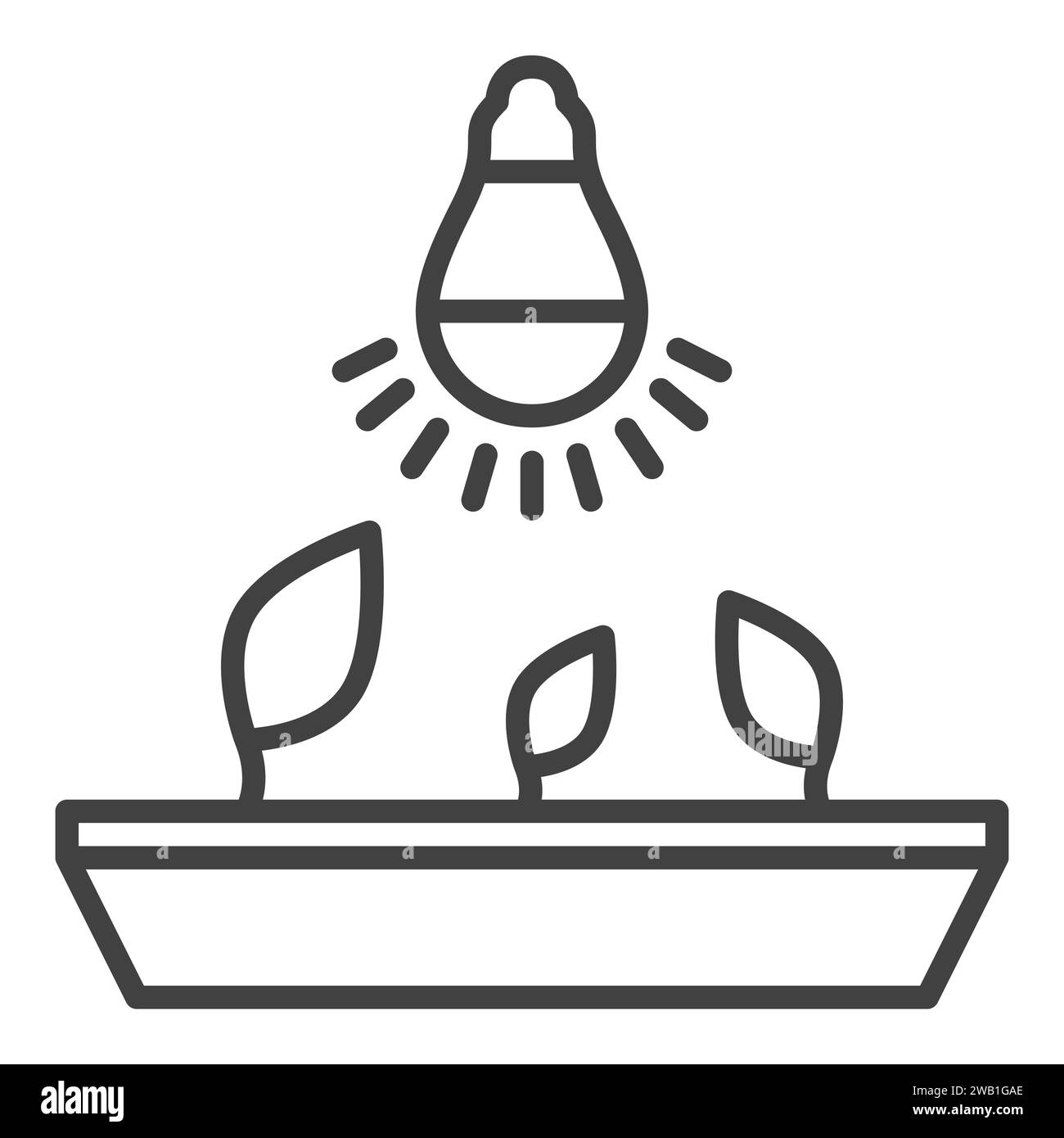 LED Phyto Lampe Glühlampe Vektor Konzept dünne Linie Symbol oder Symbol Stock Vektor