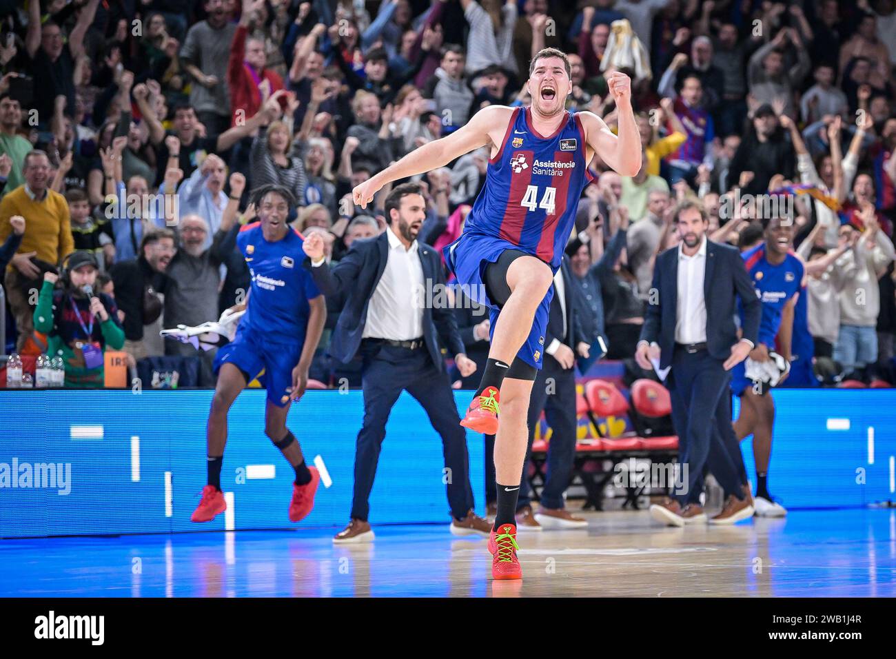 Barcelona, Spanien. Januar 2024. Joel Parra (Barca Basket) während eines Liga ACB-Spiels zwischen Barca und Monbus Obradorio im Palau Blaugrana in Barcelona am 7. Januar 2024. (Foto/Felipe Mondino) Credit: Unabhängige Fotoagentur/Alamy Live News Stockfoto