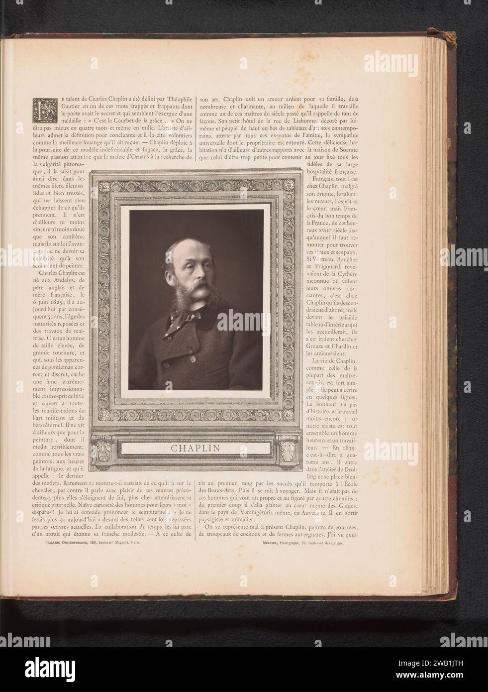 Portret van Charles Joshua Chaplin, Ferdinand Mulnier, ca. 1871 - in oder vor 1876 photomechanischen Druckpapier historische Personen. Erwachsener Mann Stockfoto