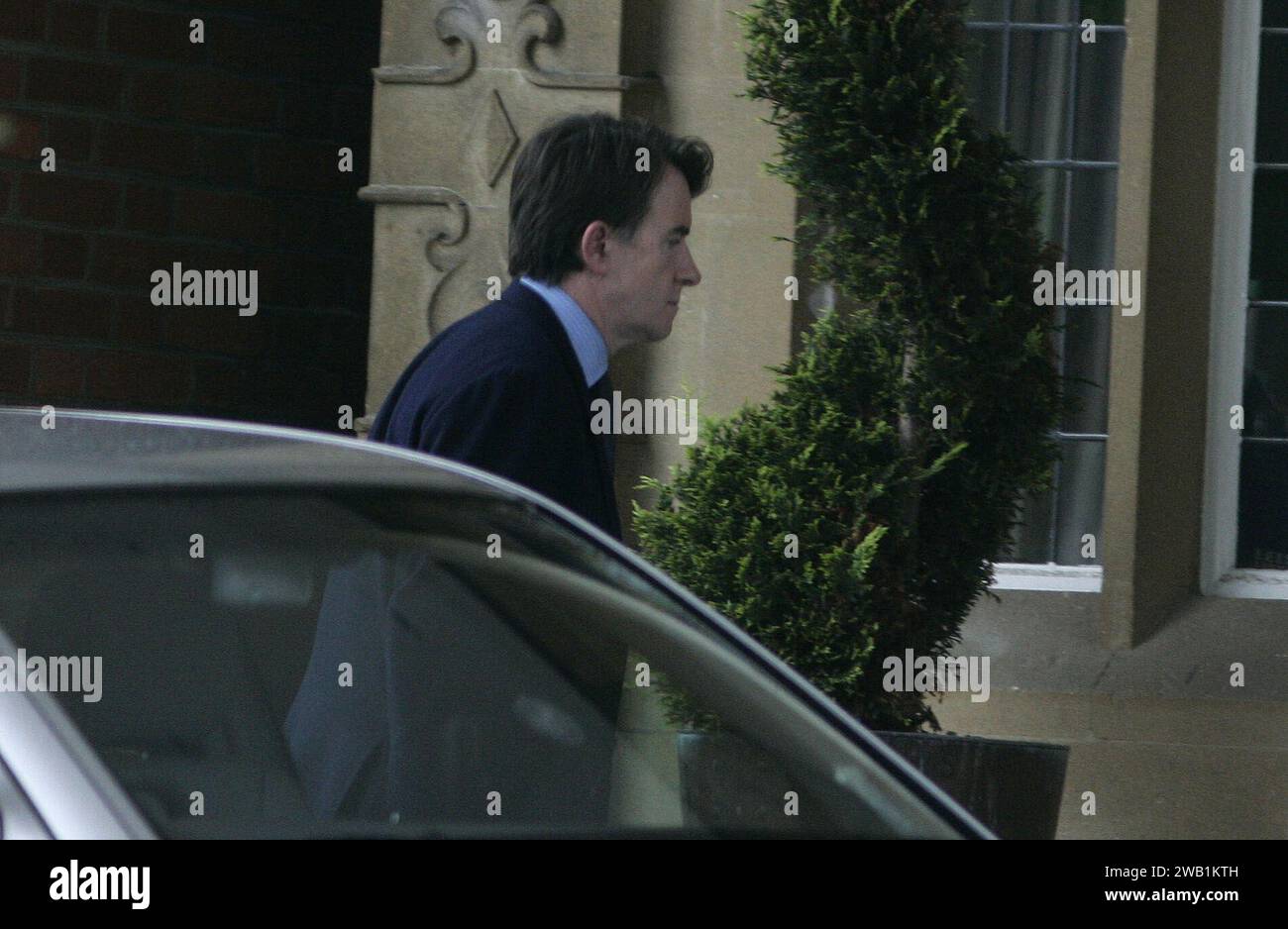 EU-Handelskommissar Peter Mandelson trifft am 19. Mai 2006 im Selsdon Park Hotel in Surrey zu einem geheimen Treffen mit Premierminister Tony Blair ein. Stockfoto