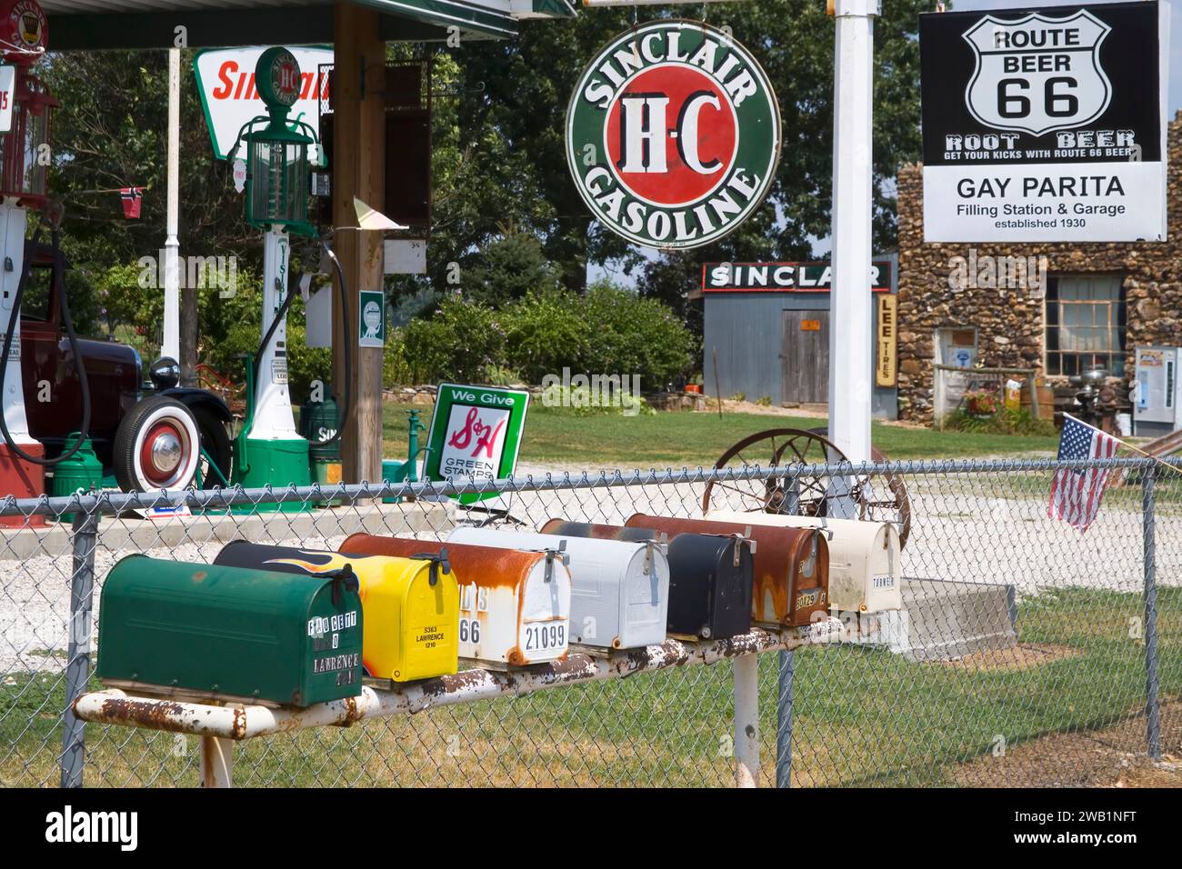 Gay Parita sinclair Tankstelle an der Route 66 in paris entspringt missouri Stockfoto Gay Parita sinclair Tankstelle an der Route 66 in paris entspringt missouri Stockfoto