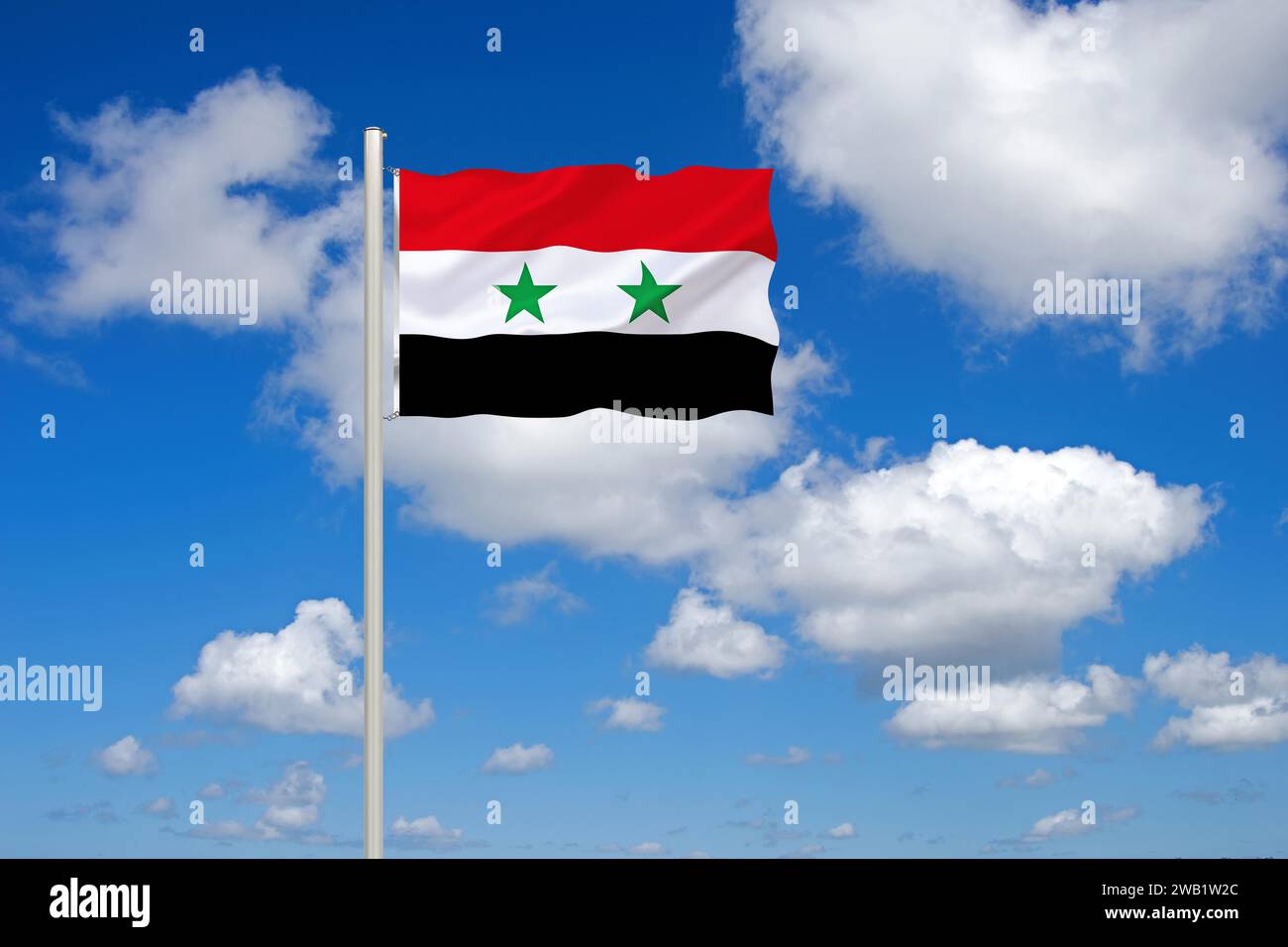 Die Flagge Syriens, das Land im Nahen Osten, Studio Stockfoto