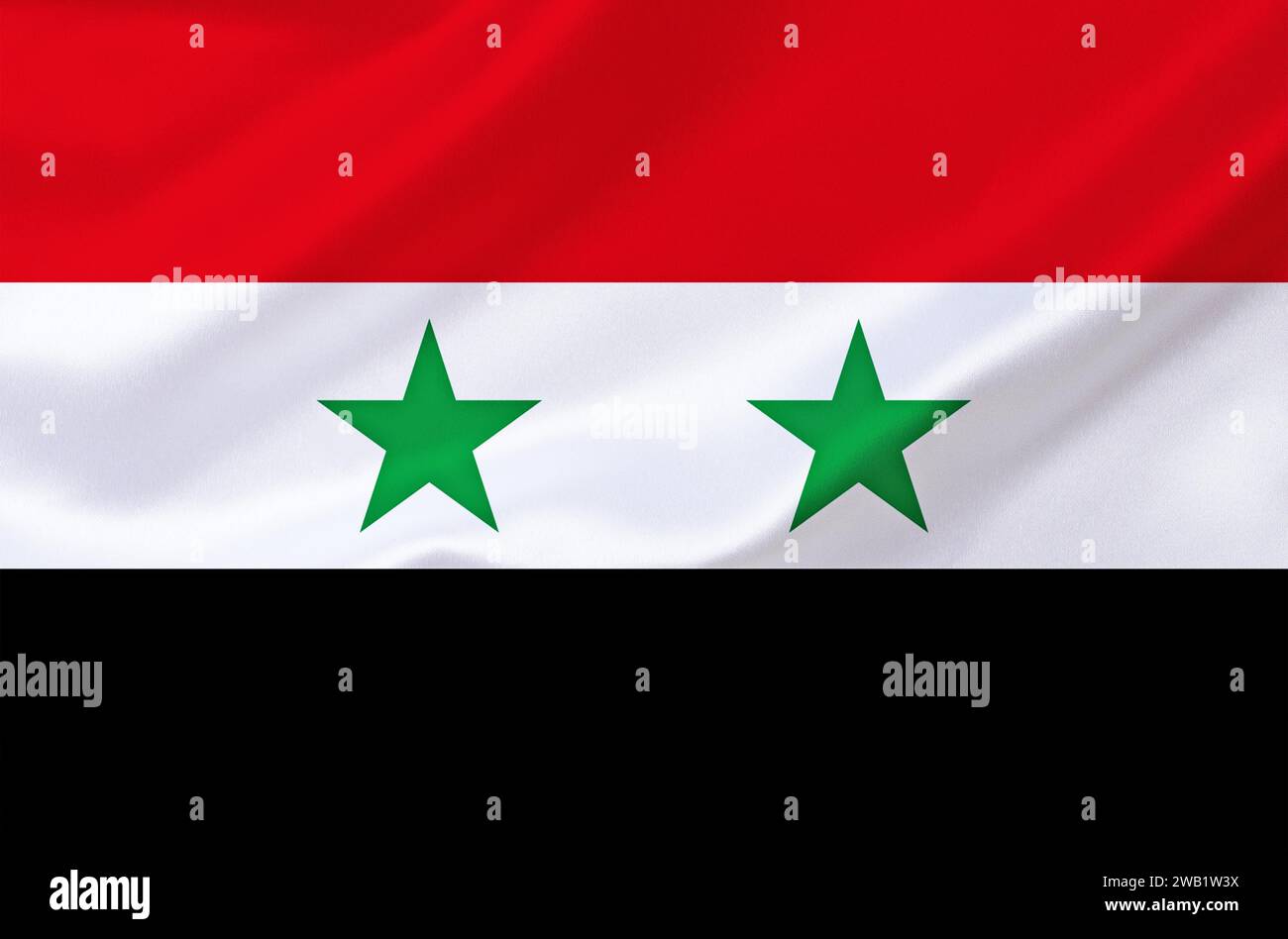 Die Flagge Syriens, das Land im Nahen Osten, Studio Stockfoto