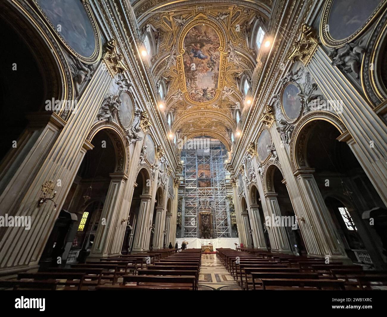 **KEINE WEBSEITEN UND ZEITUNGEN NUR FÜR ITALIEN** ROM die neu restaurierte Kuppel von Santa Maria in Vallicella Rom Stockfoto