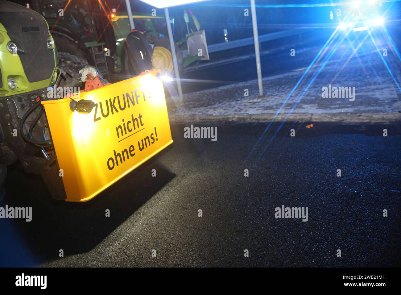 Blick am Montag 08.01.2024 an der Abfahrt der Autobahn A20 nahe Vilz