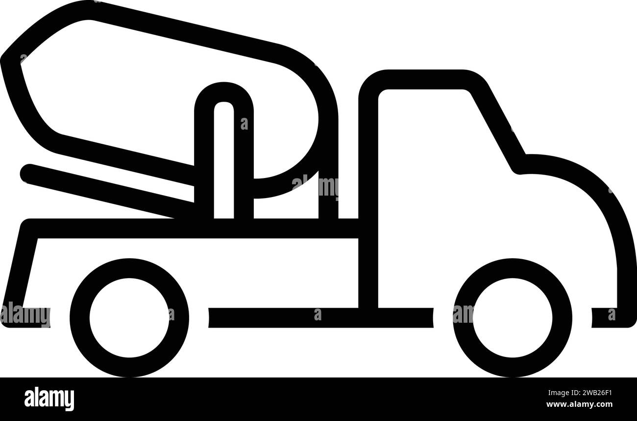 Symbol für Zementwagen, Bau Stock Vektor