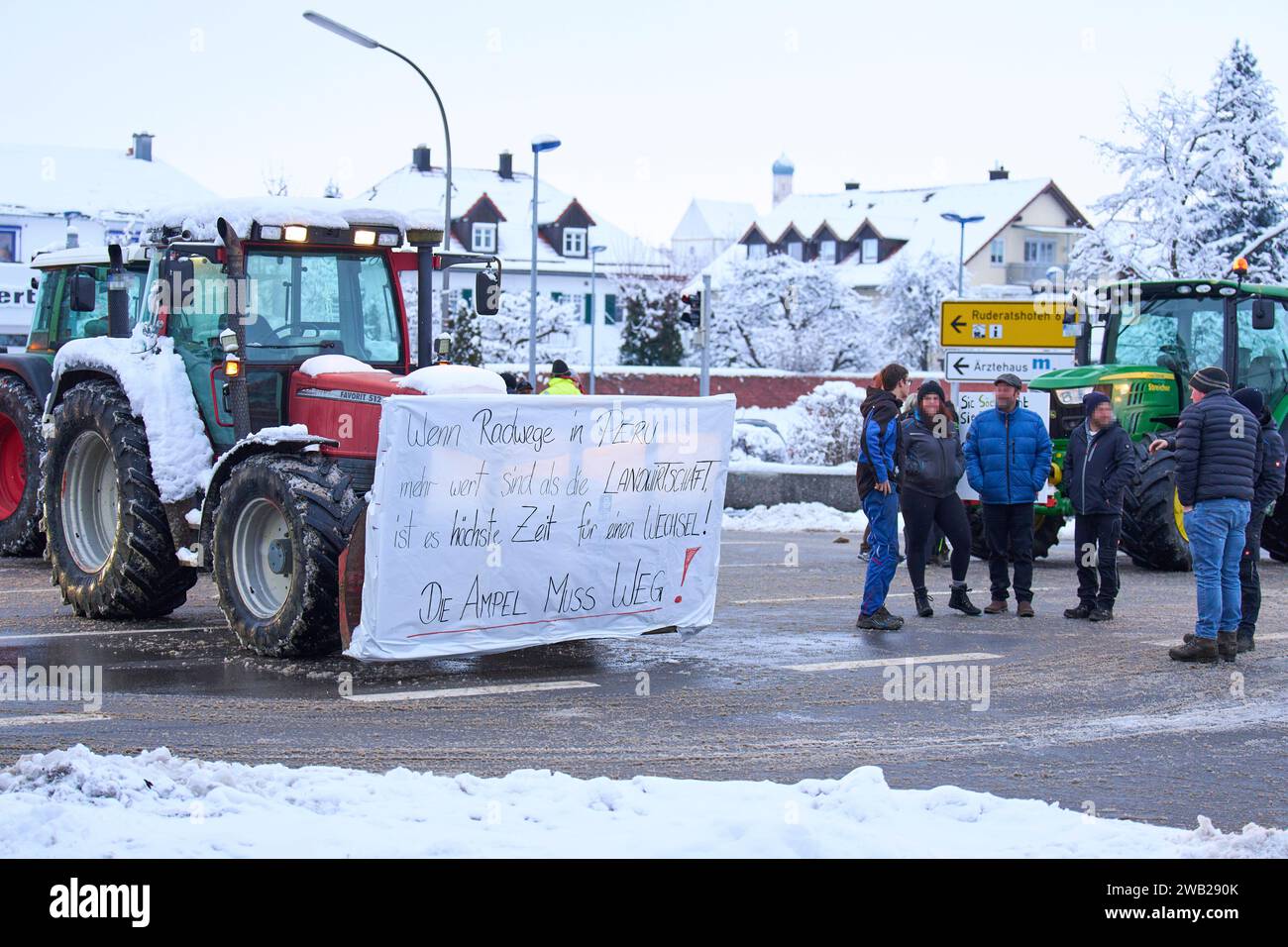 Landwirte demonstrieren für Dieselsubventionen und Steuerbefreiung für