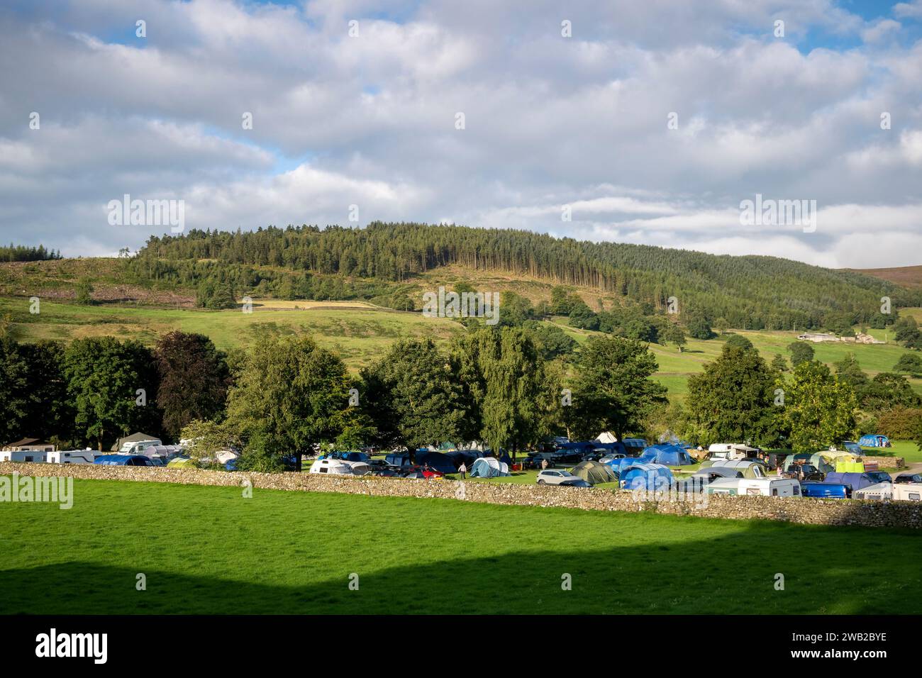 Mason's Camp Site in Appletreewick, nahe Bolton Abbey in Wharfedale. Stockfoto