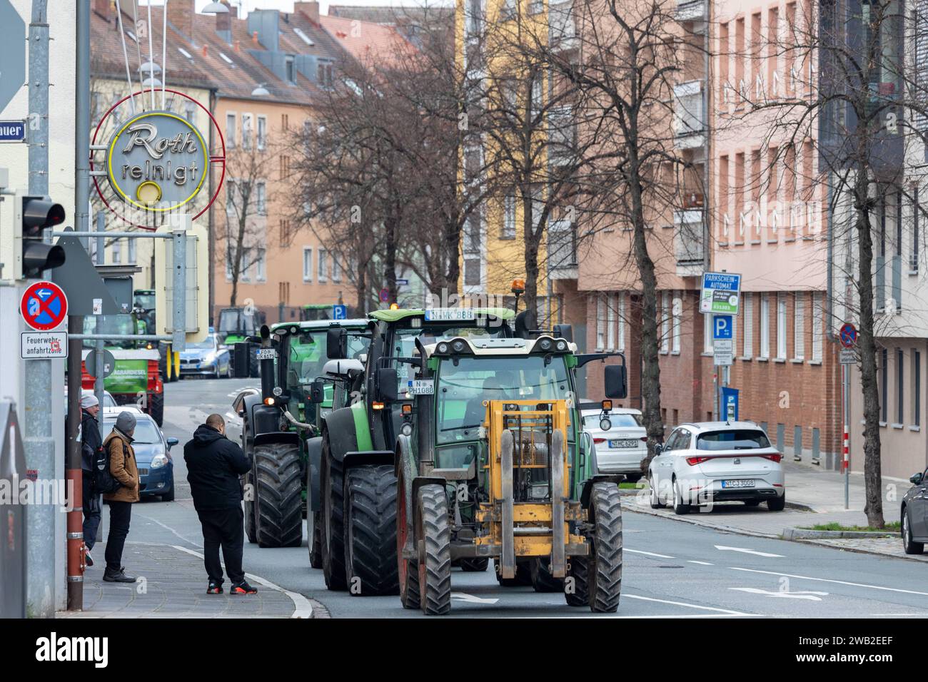 Bauernproteste am 08.01.24 in Nürnberg Bauernproteste am 08.01.24 in Nürnberg, Fahrt über die