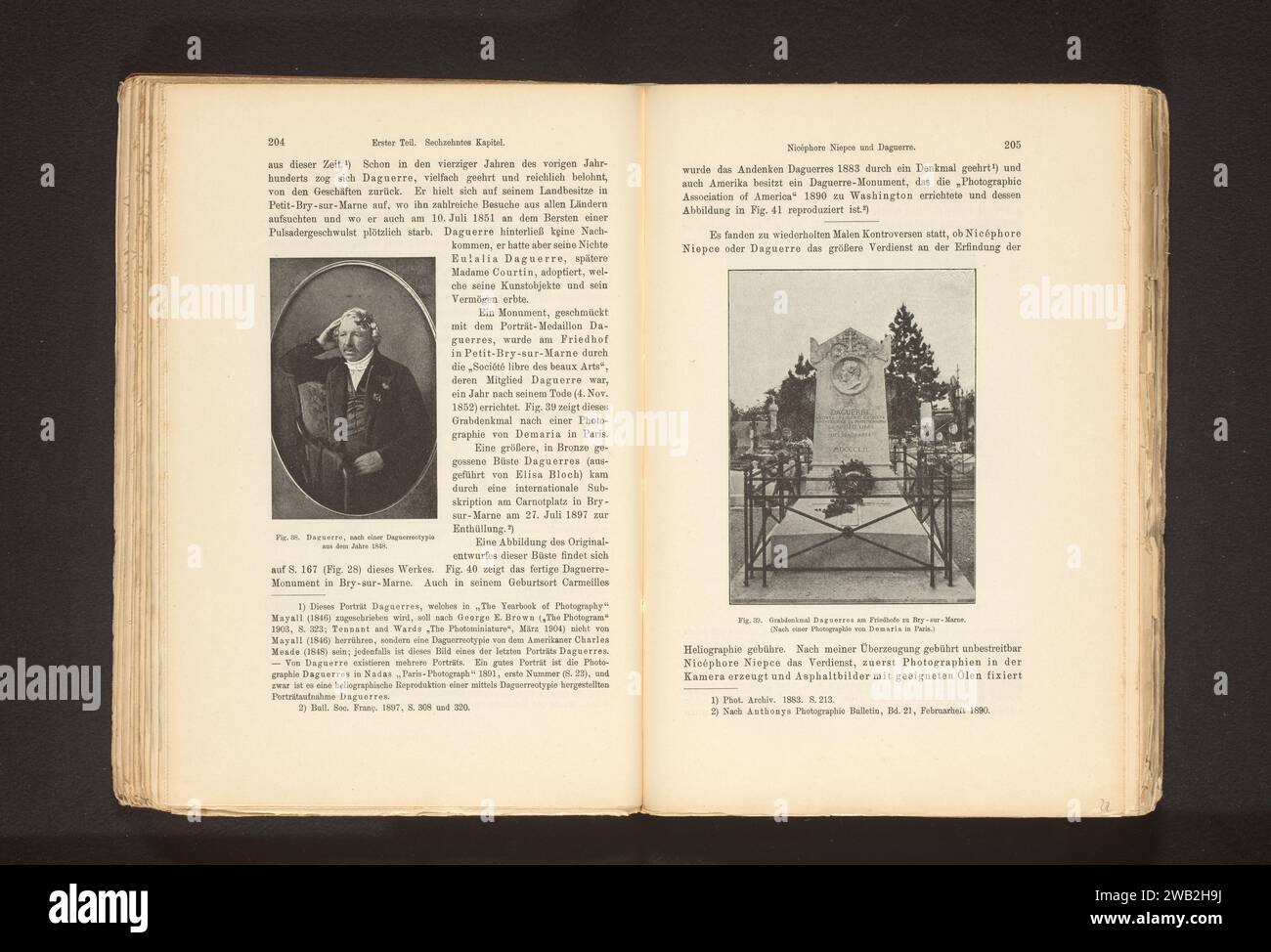 Grab von Louis Daguerre auf dem Friedhof in Bry-sur-Marne, Demaria, um 1900 - in oder vor 1905 fotomechanischer Druck Bry-sur-Marne Papiergrab, Grabmal Stockfoto