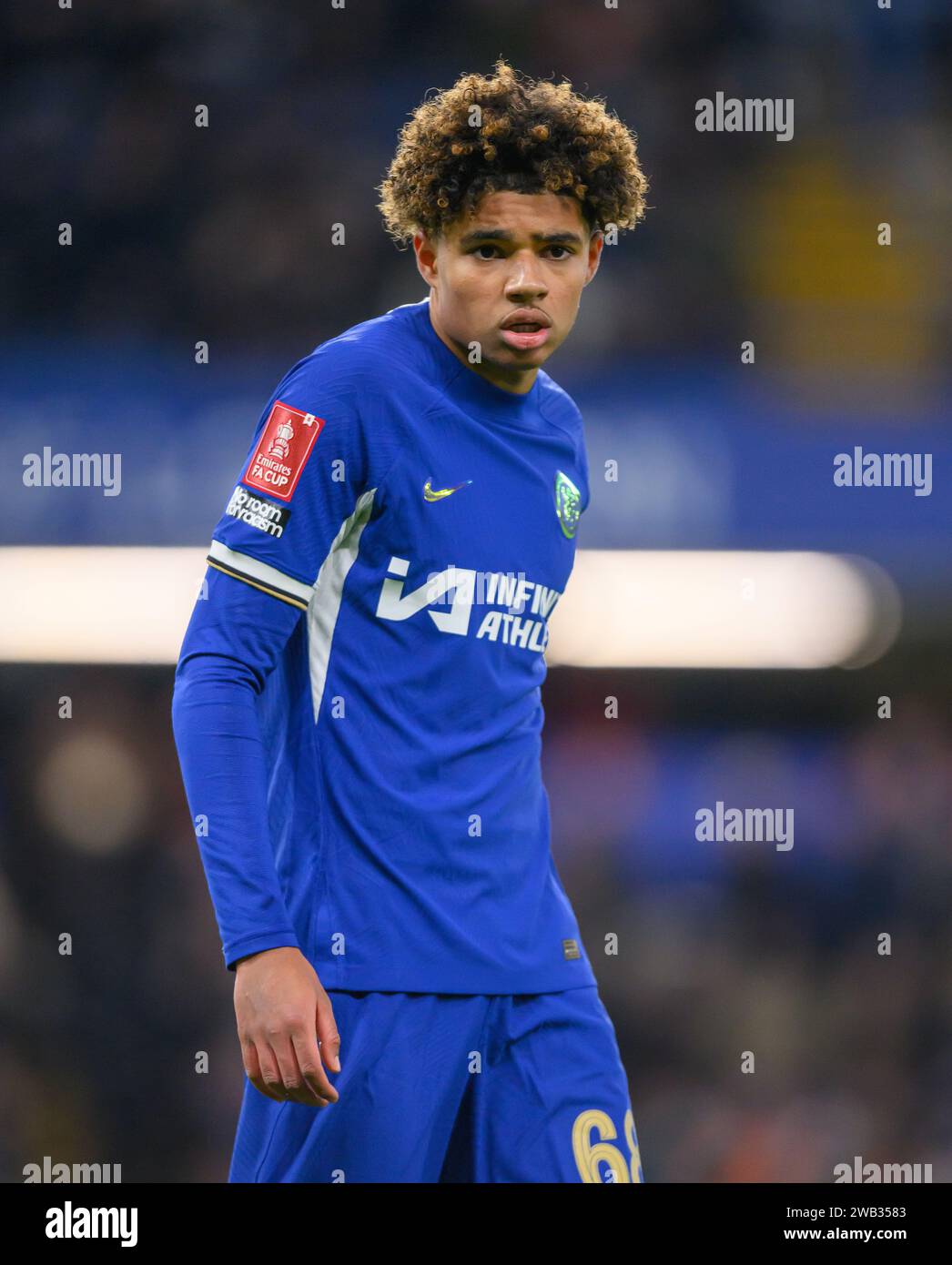 London, Großbritannien. Januar 2024 - Chelsea gegen Preston North End - FA Cup Runde 3 - Stamford Bridge. Chelsea's Michael Golding in Aktion. Bildnachweis: Mark Pain / Alamy Live News Stockfoto