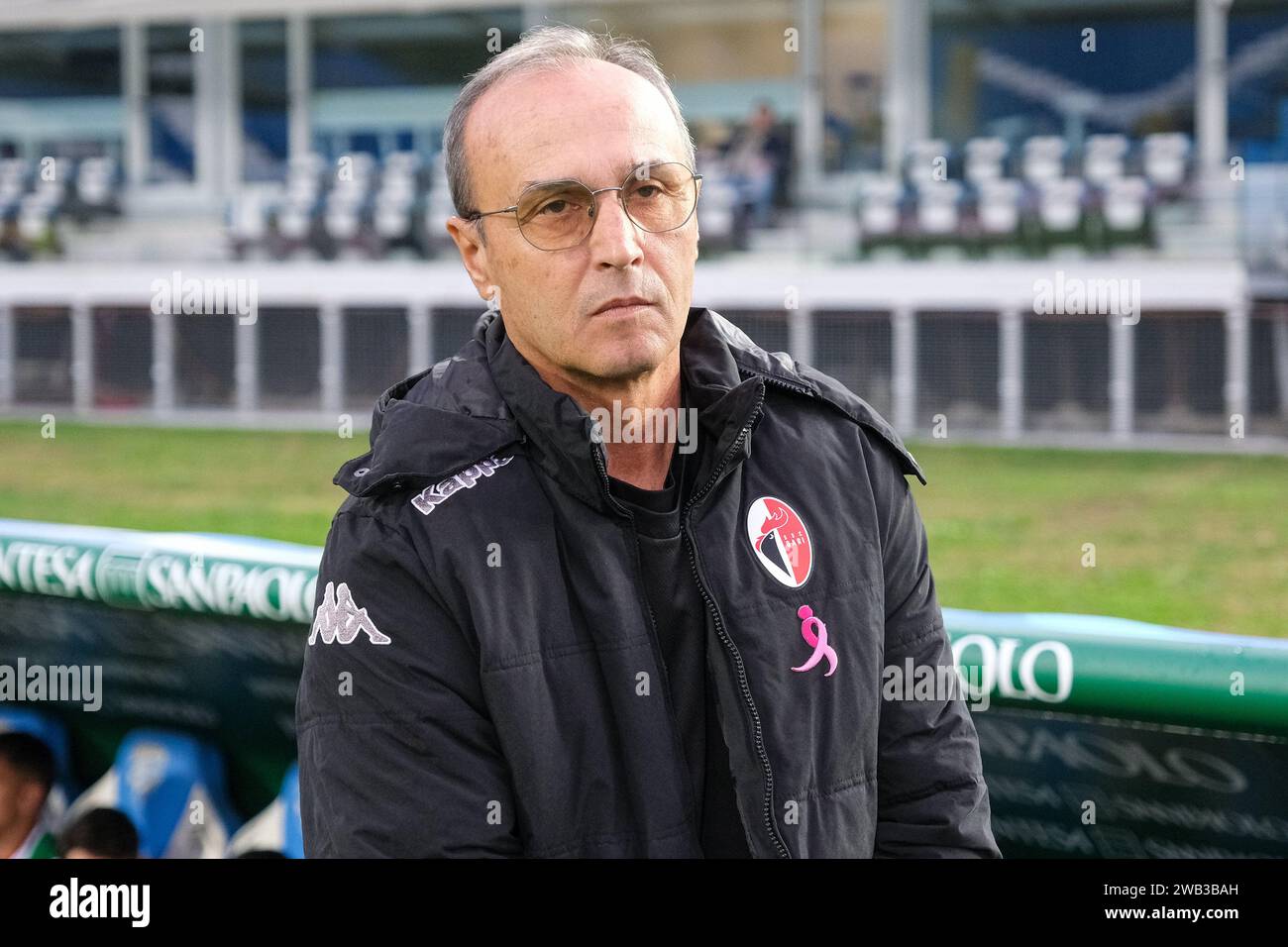 Pasquale Marino Cheftrainer des SSC Bari während des italienischen Fußballspiels der Serie B zwischen Brescia Calcio und SSC Bari in der Mario Rigamonti Sta Stockfoto