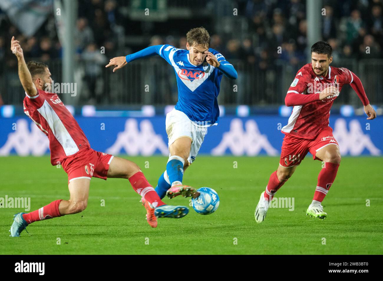 Riccardo Fogliata von Brescia Calcio FC während des italienischen Fußballspiels der Serie B zwischen Brescia Calcio und SSC Bari in der Mario Rigamonti Sta Stockfoto