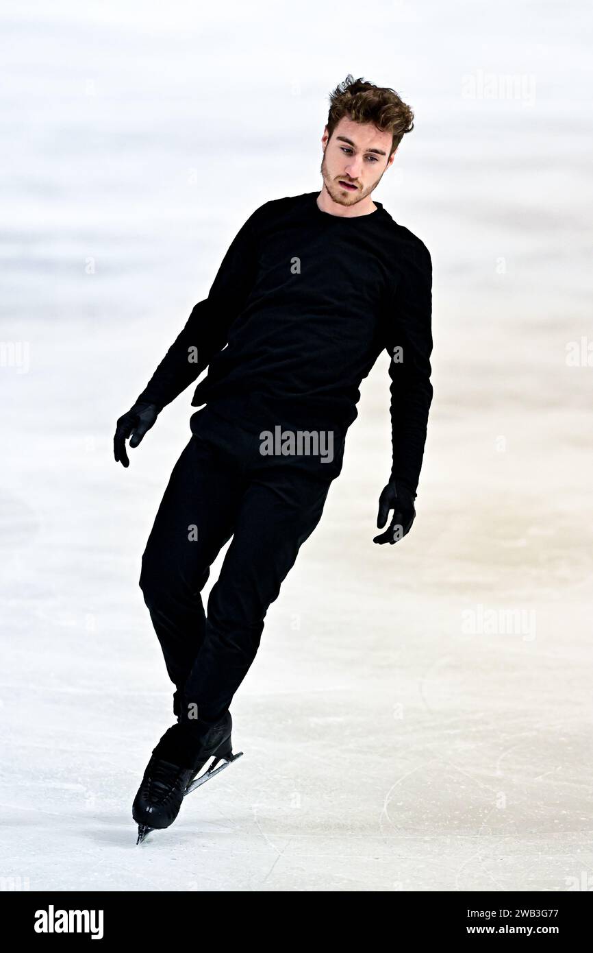 Matteo RIZZO (ITA), während des Männer-Trainings, bei der ISU Europameisterschaft 2024, in der Algiris Arena, am 8. Januar 2024 in Kaunas, Litauen. Quelle: Raniero Corbelletti/AFLO/Alamy Live News Stockfoto