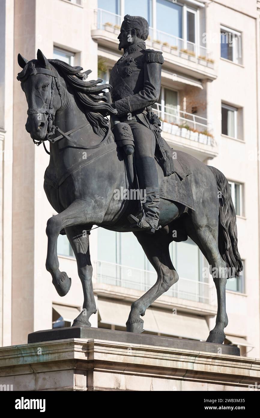 Reiterstatue von General Espartero im Stadtzentrum von Madrid. Spanien Stockfoto
