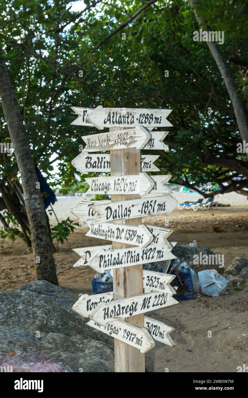 Sosúa ist eine Strandstadt in der Provinz Puerto Plata der Dominikanischen Republik Stockfoto