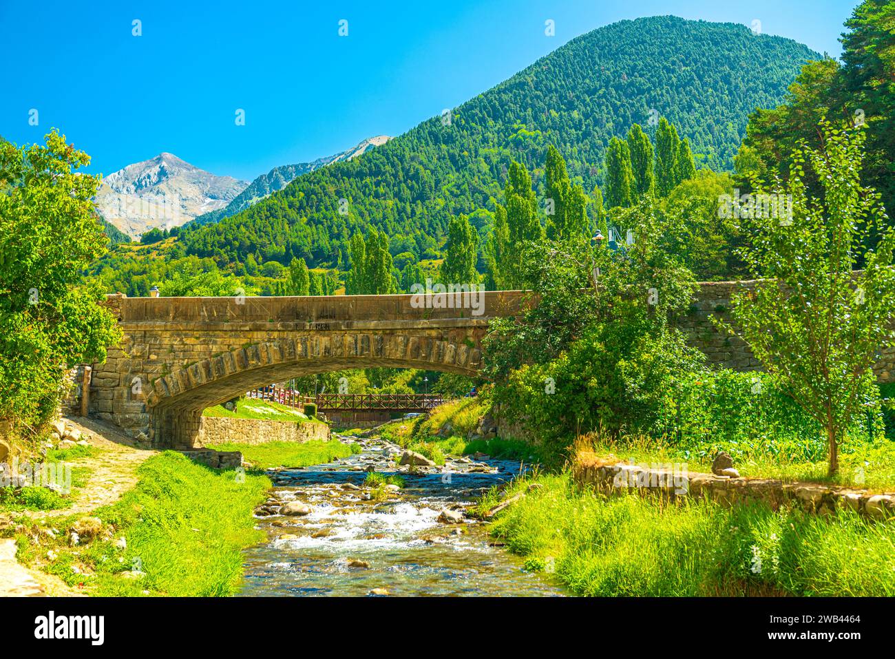 Fluss Gállego in Sallent de Gállego, Pyrenäen, Provinz Huesca, Spanien Stockfoto