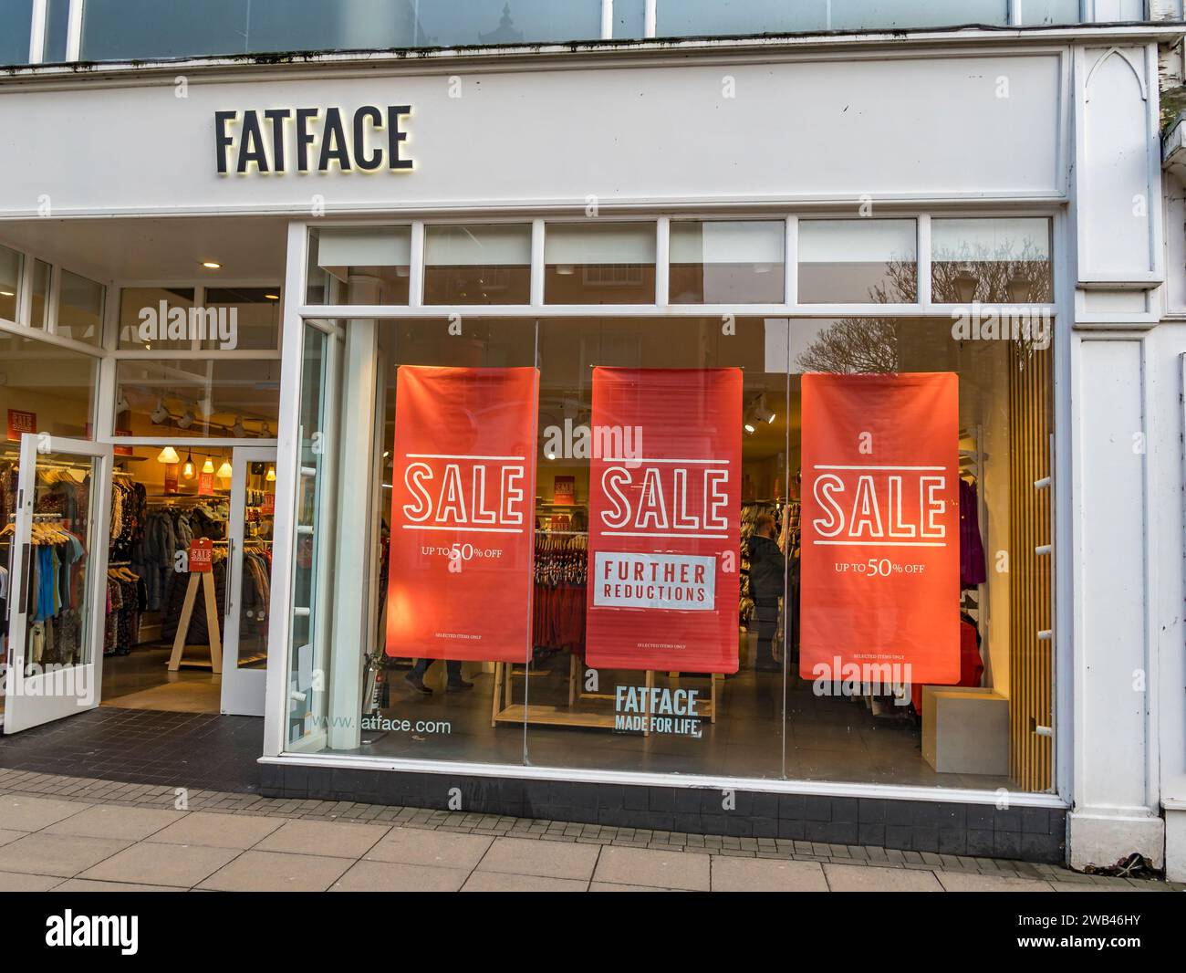 Fatface Sale, High Street, Lincoln City, Lincolnshire, England, UK Stockfoto