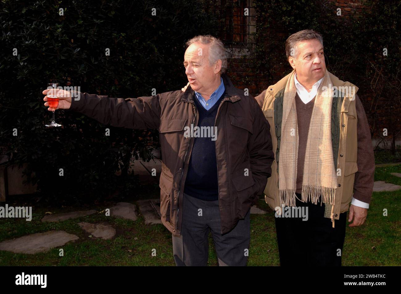 Mailand Italien 16.02.2007: Cochi e Renato, Comedy-Duo und Sänger, bei der Präsentation des Albums „Finchè c'è la salute“ Stockfoto