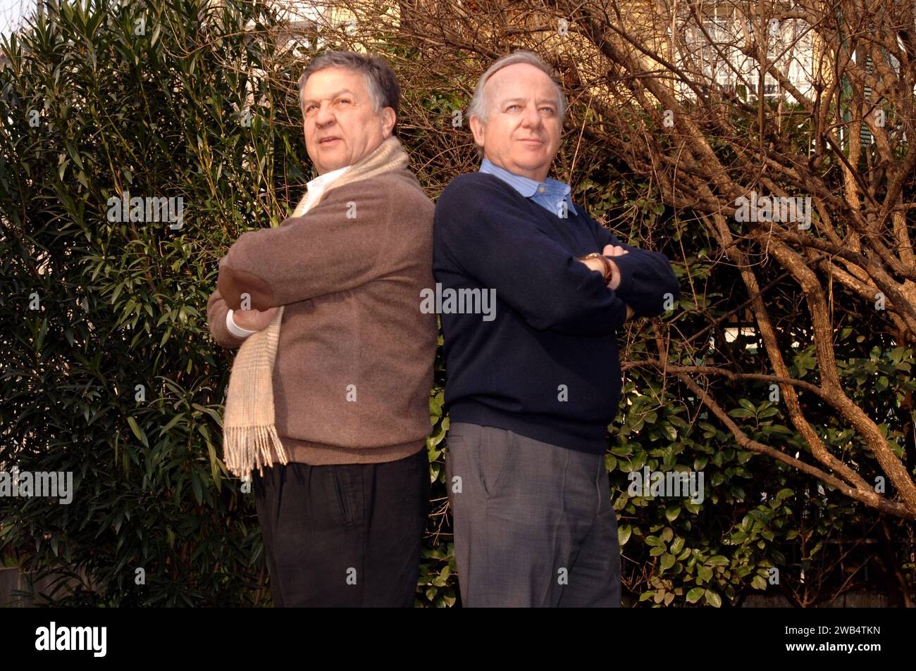 Mailand Italien 16.02.2007: Cochi e Renato, Comedy-Duo und Sänger, bei der Präsentation des Albums „Finchè c'è la salute“ Stockfoto