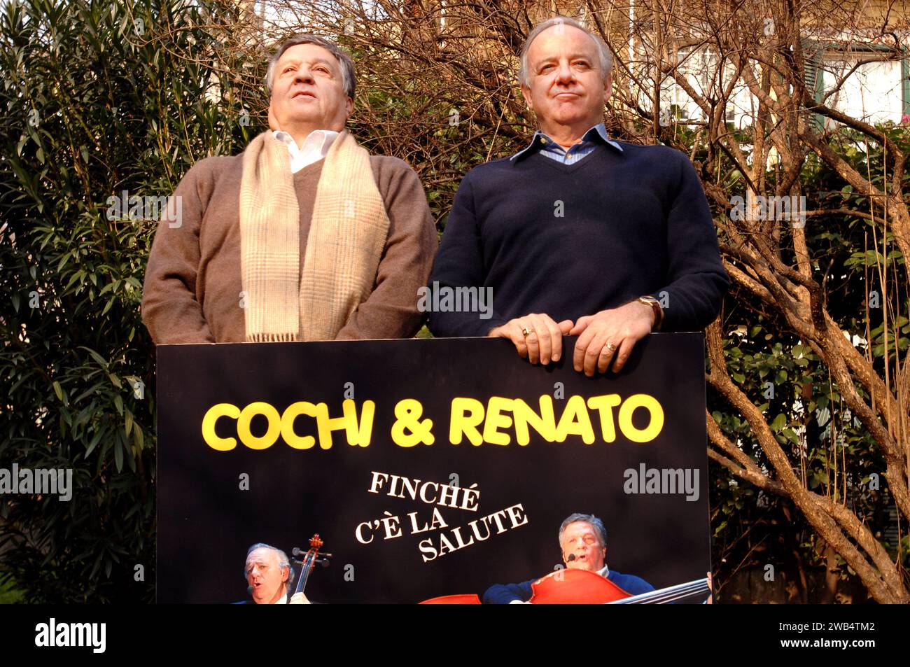 Mailand Italien 16.02.2007: Cochi e Renato, Comedy-Duo und Sänger, bei der Präsentation des Albums „Finchè c'è la salute“ Stockfoto