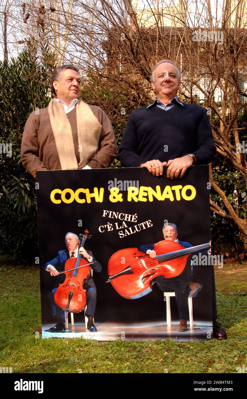 Mailand Italien 16.02.2007: Cochi e Renato, Comedy-Duo und Sänger, bei der Präsentation des Albums „Finchè c'è la salute“ Stockfoto